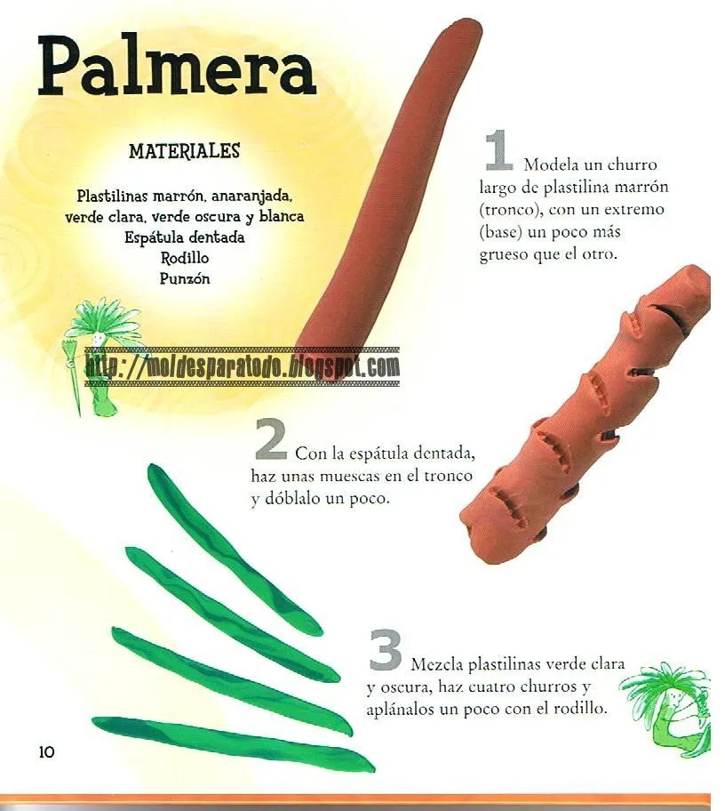 Moldes para Todo: - Palmera de Plastilina - Moldes para Todo: - Palmera de Plastilina -