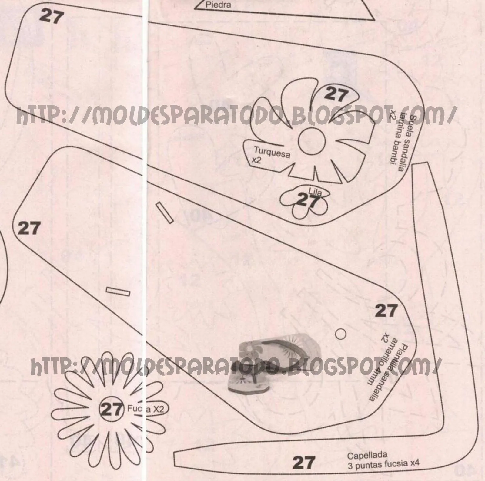 Moldes para Todo: * Sandalias en Foami