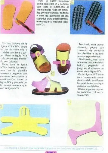 Moldes para Todo: * Sandalias Multicolor