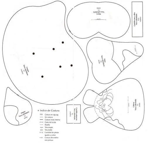Moldes para hacer vaca en foami - Imagui
