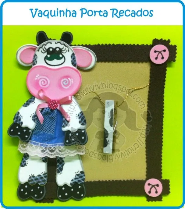 Moldes: Vaquita porta recados - Todo en Goma Eva Moldes: Vaquita porta recados - Todo en Goma Eva