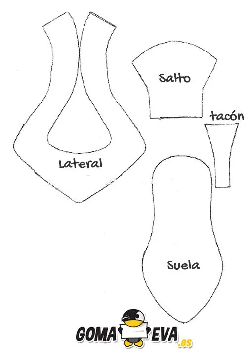 Moldes-Zapatos-de-Tacon-para-Fofuchas | Proyectos que intentar ...