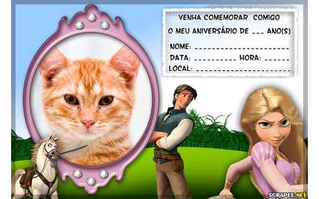 Moldura Convite Rapunzel do Filme Enrolados
