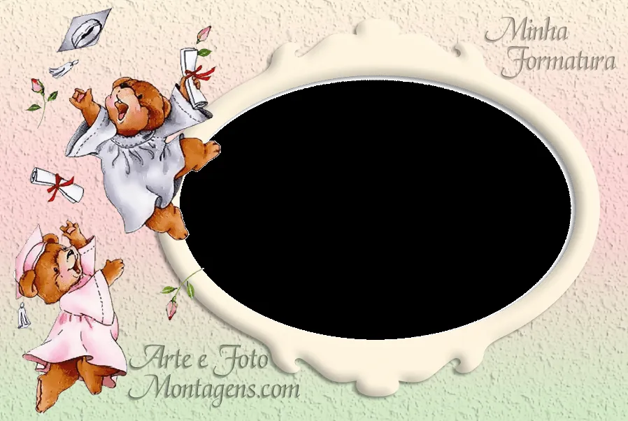 Molduras PNG - Infantis - formatura-ursinhos - ArteeFotoMontagens