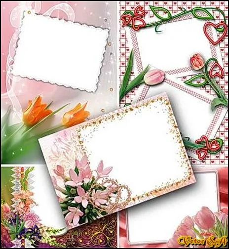 Molduras românticas em PNG Ramk Tuly 5 | Vetor S.A