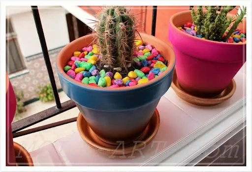MOLI-ART | Beauty Blog: DIY: Maceteros de colores