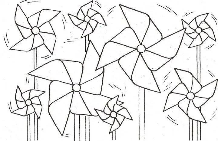 Molino de viento para colorear - Imagui