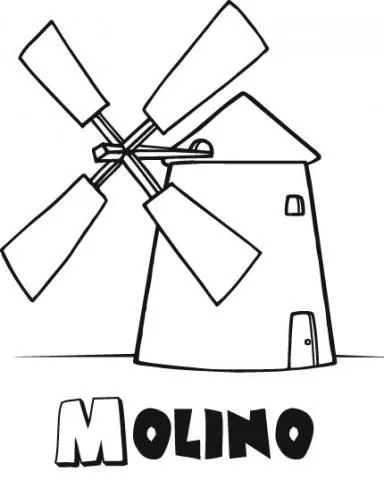 Dibujos de Molino de viento para colorear