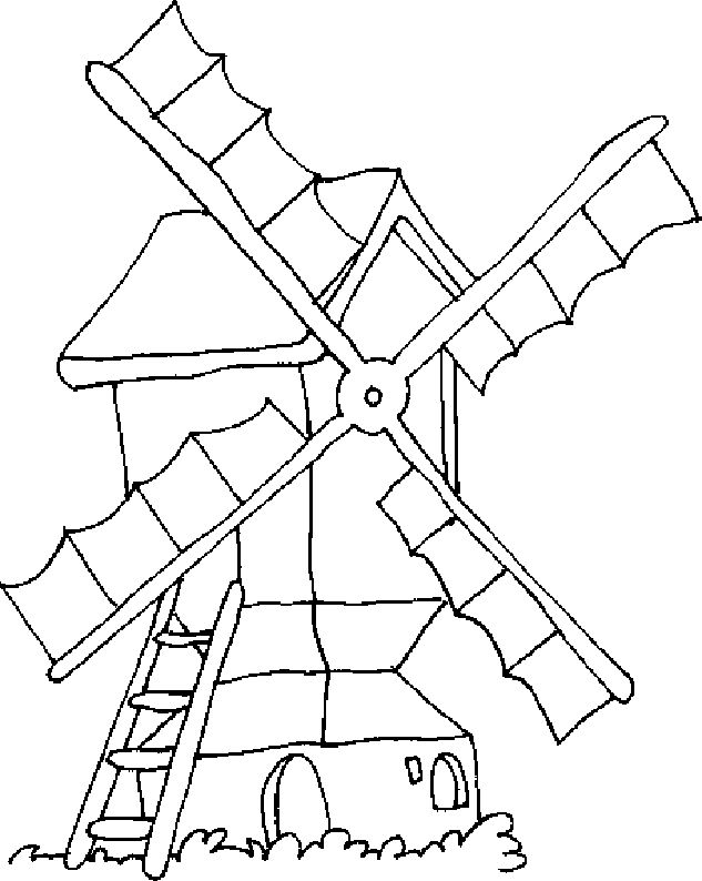 Dibujos para colorear de Molinos de viento, Plantillas para ... Dibujos para colorear de Molinos de viento, Plantillas para ...