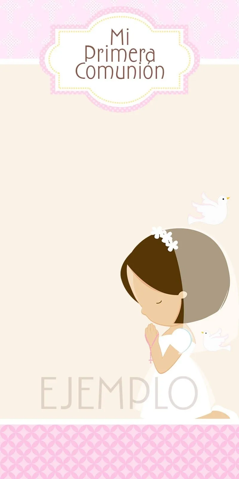 Moms-Angels: Tarjetas Primera Comunión para niña