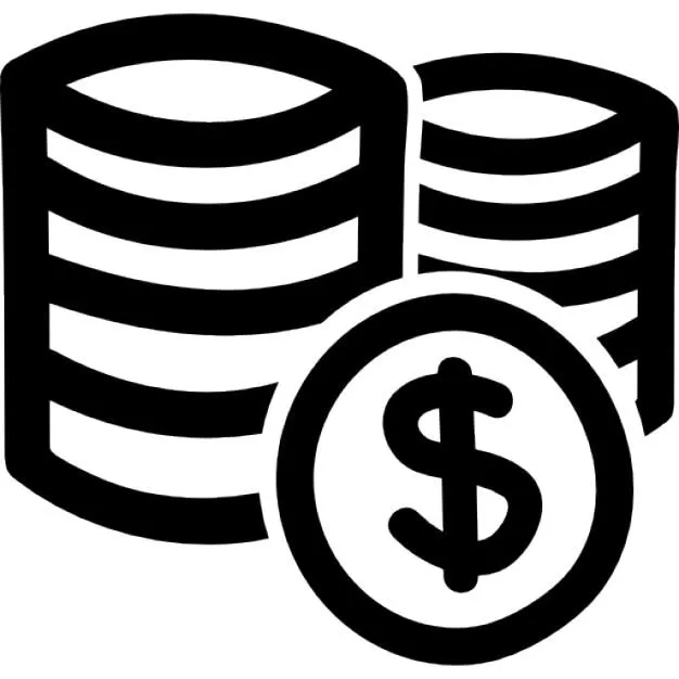 Monedas pilas de dólares dibujado a mano símbolo comercial ... Monedas pilas de dólares dibujado a mano símbolo comercial ...