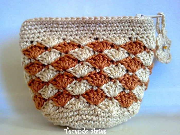 Monedero crochet con rombos | Crochet y Dos agujas Monedero crochet con rombos | Crochet y Dos agujas