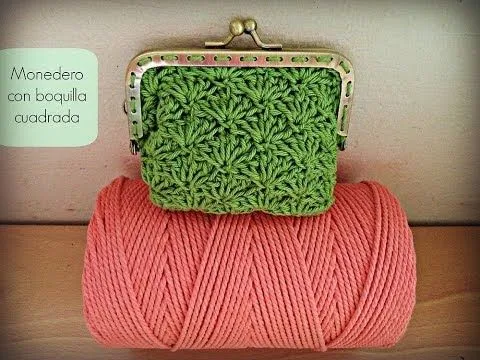 Monedero de ganchillo con boquilla cuadrada - Crochet purse ...