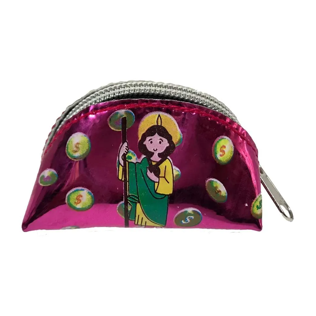 Monedero de San Judas Tadeo en caricatura, Fucsia Monedero de San Judas Tadeo en caricatura, Fucsia