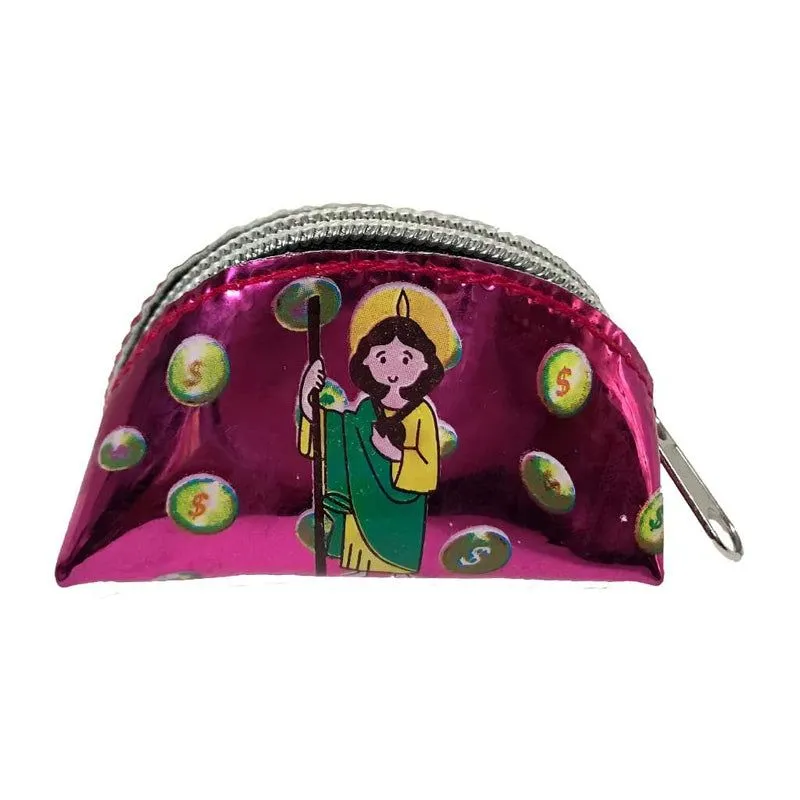 Monedero de San Judas Tadeo en caricatura, Fucsia Monedero de San Judas Tadeo en caricatura, Fucsia