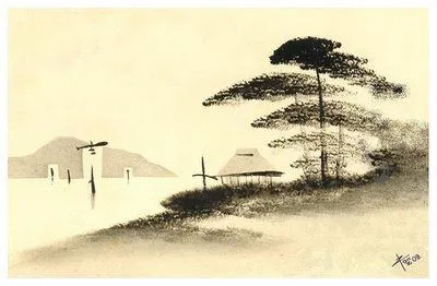 moneroraul: Un sencillo paisaje chino, hecho a la tinta. moneroraul: Un sencillo paisaje chino, hecho a la tinta.