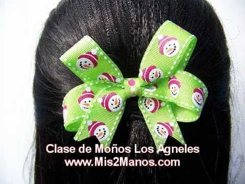 Como hacer moñitos para el cabello Clase en Vivo - YouTube