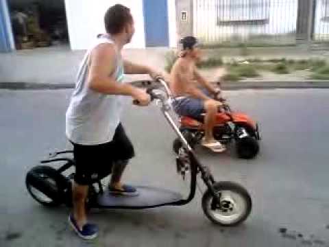 Mono patin con motor vs yamaha blaster - YouTube