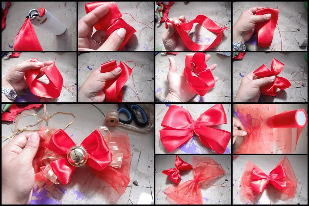 Moño Rojo y dorado | Detalle Femenino