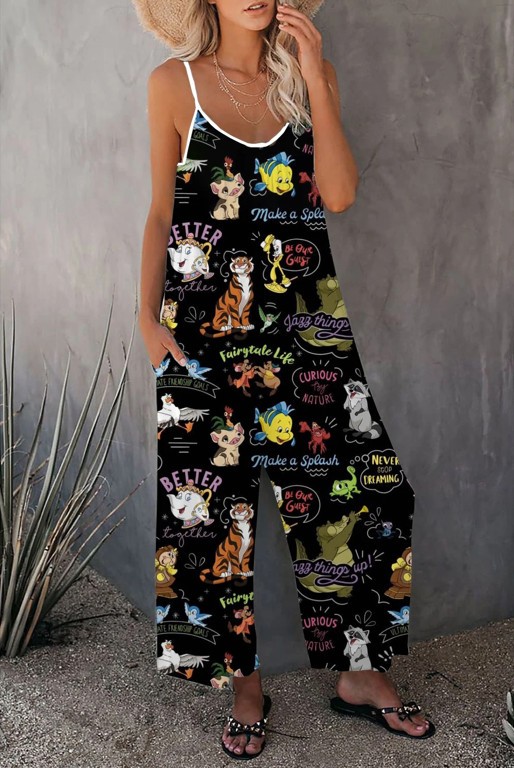Mono con tirantes y estampado de Mickey y Minnie para mujer, ropa informal de moda, pantalones de pierna ancha, estilo callejero, novedad de verano - AliExpress Mono con tirantes y estampado de Mickey y Minnie para mujer, ropa informal de moda, pantalones de pierna ancha, estilo callejero, novedad de verano - AliExpress