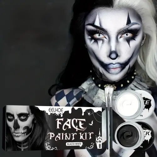 Monocromo Cara Pintura Corporal Aceite Payaso Joker Esqueleto Vampiro  Zombie Para Efectos Especiales Sfx Cosplay Disfraz Vestir Maquillaje Kits  De Pintura Facial | Descuentos Para Todos | Temu Chile