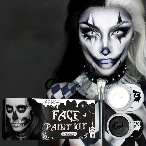 Monocromo Cara Pintura Corporal Aceite Payaso Joker Esqueleto Vampiro Zombie Para Efectos Especiales Sfx Cosplay Disfraz Vestir Maquillaje Kits De Pintura Facial | Descuentos Para Todos | Temu Chile Monocromo Cara Pintura Corporal Aceite Payaso Joker Esqueleto Vampiro Zombie Para Efectos Especiales Sfx Cosplay Disfraz Vestir Maquillaje Kits De Pintura Facial | Descuentos Para Todos | Temu Chile