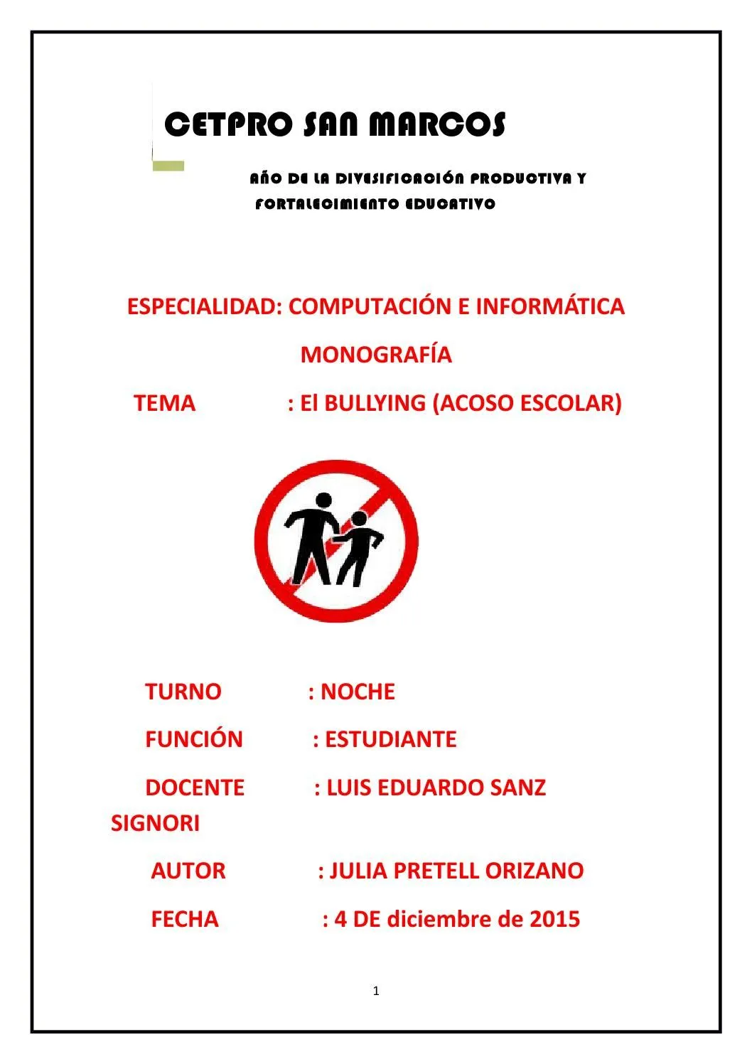 Monografía de buling by Julia Pretell - Issuu