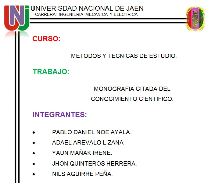 MONOGRAFIA CITADA DEL CONOCIMIENTO CIENTIFICO - UNJPEDIA
