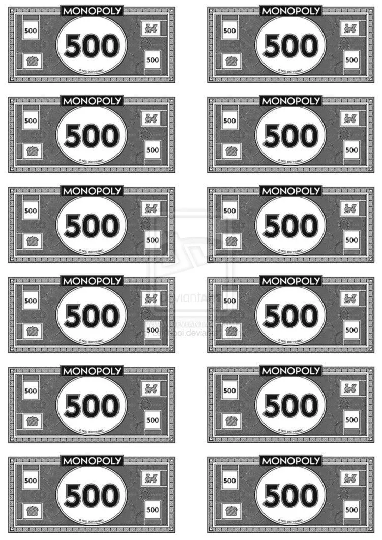 Monopoly Money - 500's | Monopoly money, Money template, Monopoly cards Monopoly Money - 500's | Monopoly money, Money template, Monopoly cards