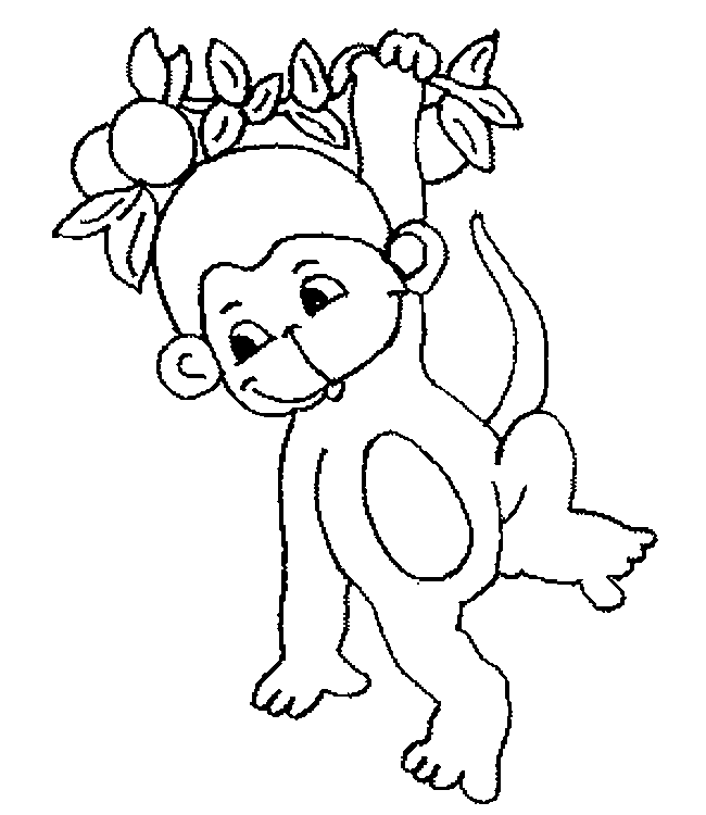 Dibujos de monos para colorear. Dibujos infantiles de monos para ...