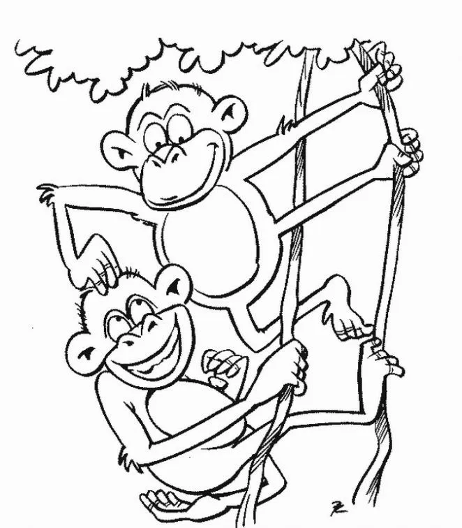  ... de Monos para colorear. Dibujos infantiles de Monos. Colorear Monos