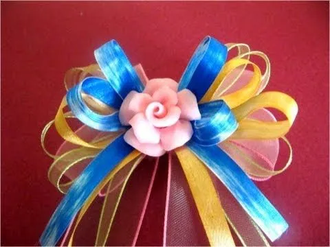 Moños y lazos para el cabello rosas de porcelana - YouTube