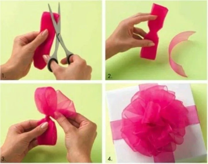 Moños con liston de organza | ★DIY Crafts and Decoratión ... Moños con liston de organza | ★DIY Crafts and Decoratión ...