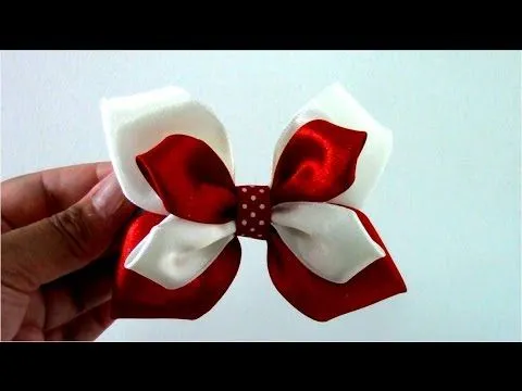 Moños Mariposa de dos colores en cintas para el cabello - YouTube Moños Mariposa de dos colores en cintas para el cabello - YouTube