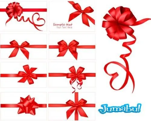 Moños Rojos para Regalos en Vectores | Jumabu