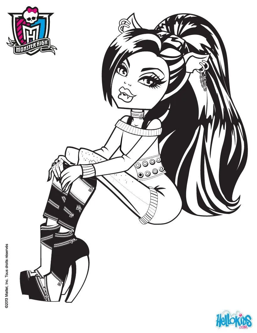 MONSTER HIGH coloring pages : 63 online toy dolls printables for girls