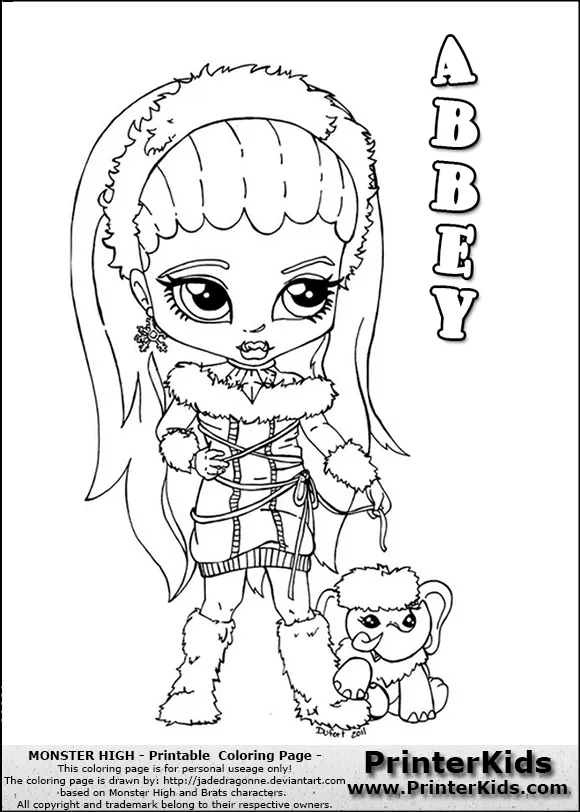 Monster High - Abbey Baby Chibi Cute - Coloring Page Preview Monster High - Abbey Baby Chibi Cute - Coloring Page Preview
