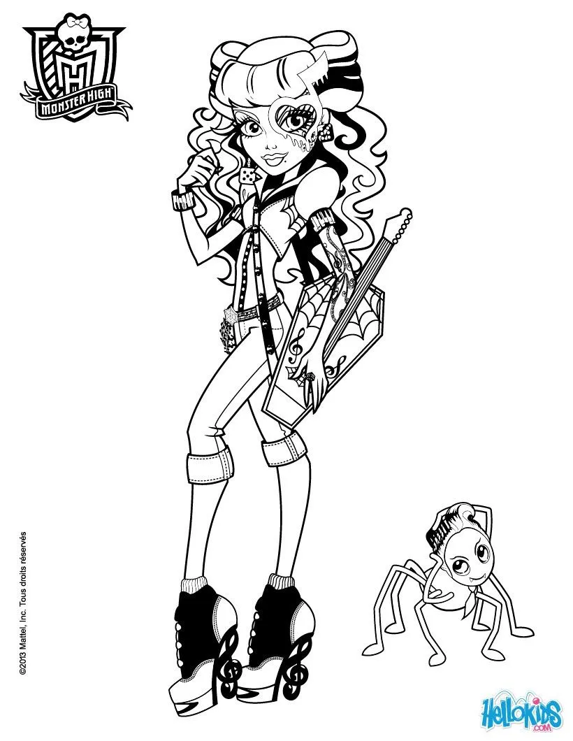 MONSTER HIGH coloring pages - Operetta with her pet MONSTER HIGH coloring pages - Operetta with her pet