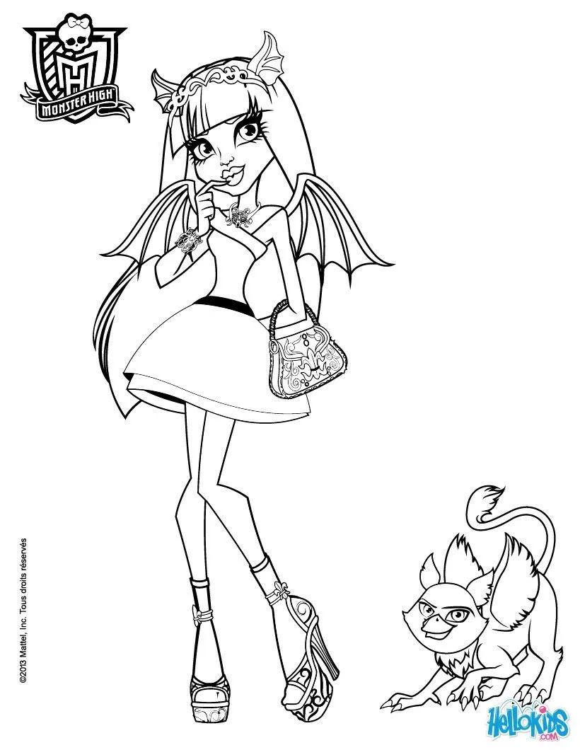 MONSTER HIGH coloring pages - Rochelle Goyle the Gargoyle MONSTER HIGH coloring pages - Rochelle Goyle the Gargoyle