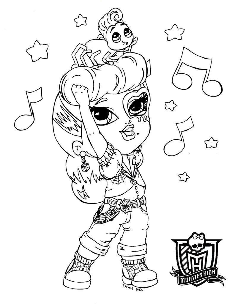 Monster High dibujos para imprimir y colorear: Monster high Bebe