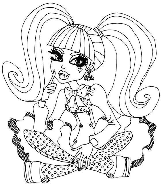 Monster High dibujos para imprimir y colorear: Draculaura Monster High dibujos para imprimir y colorear: Draculaura