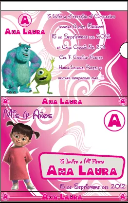 Monster inc invitaciónes gratis - Imagui