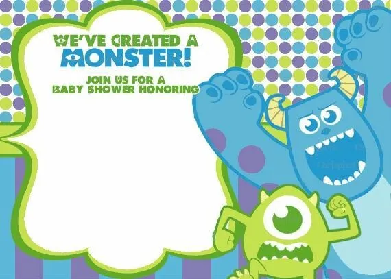 Monsters Inc baby shower Invitation | Babyshower | Pinterest