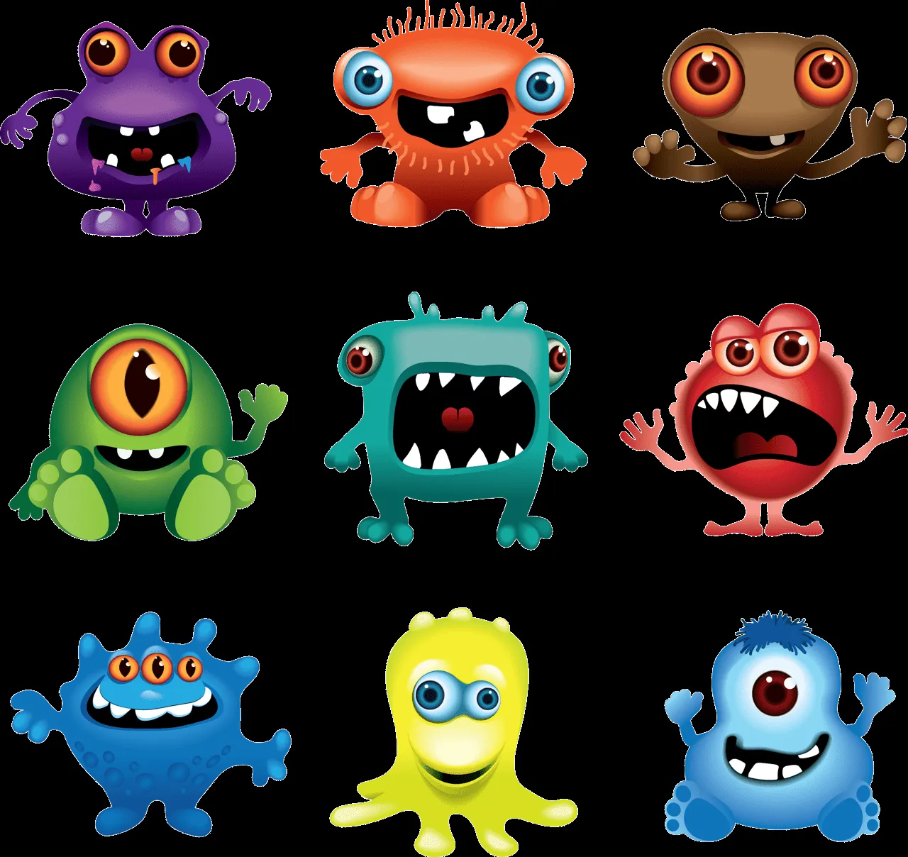 Monsters - Monstruos divertidos Ilustraciones excelente calidad y ... Monsters - Monstruos divertidos Ilustraciones excelente calidad y ...