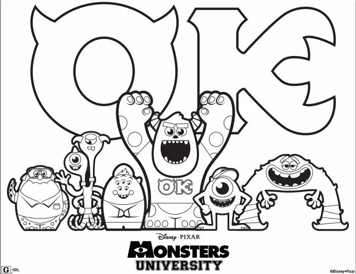 Monsters University All Characters Coloring Pages for Kids ...