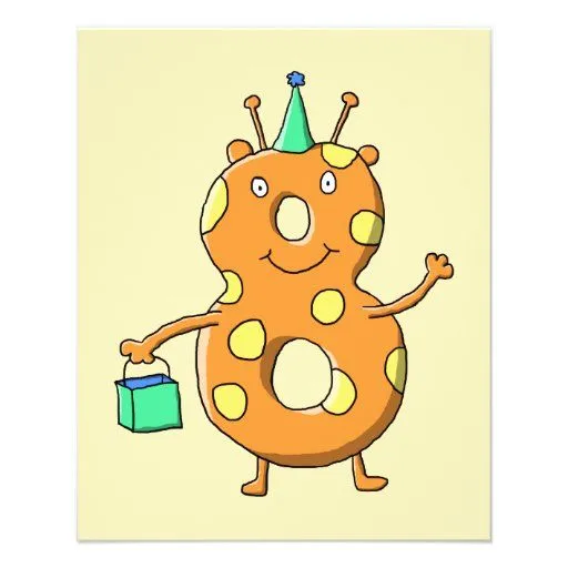 Monstruo anaranjado del número 8 para el 8vo cumpl tarjetas ... Monstruo anaranjado del número 8 para el 8vo cumpl tarjetas ...