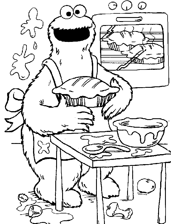 El monstruo come galletas para pintar - Imagui