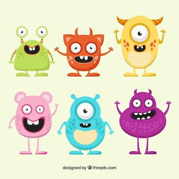 Monstruos divertidos | Descargar Vectores gratis