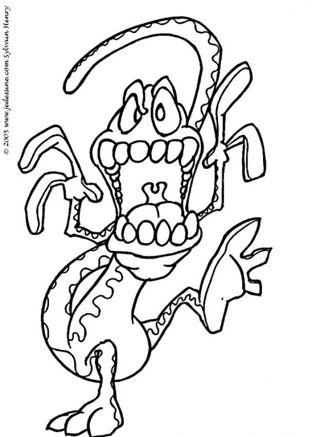 El monstruo con una grande boca - Monstruos para pintar El monstruo con una grande boca - Monstruos para pintar