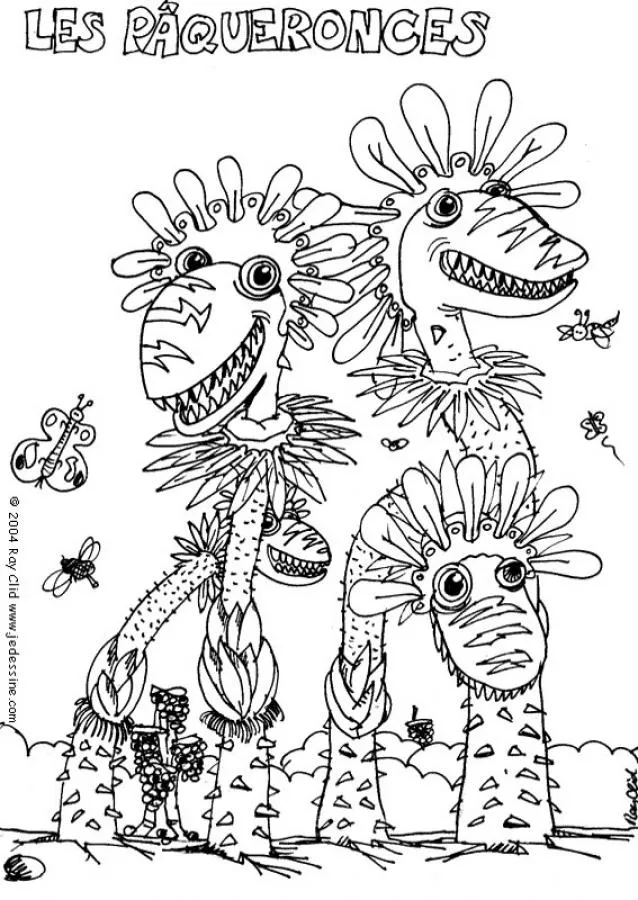 Monstruos para pintar, Monstruo cactus para imprimir